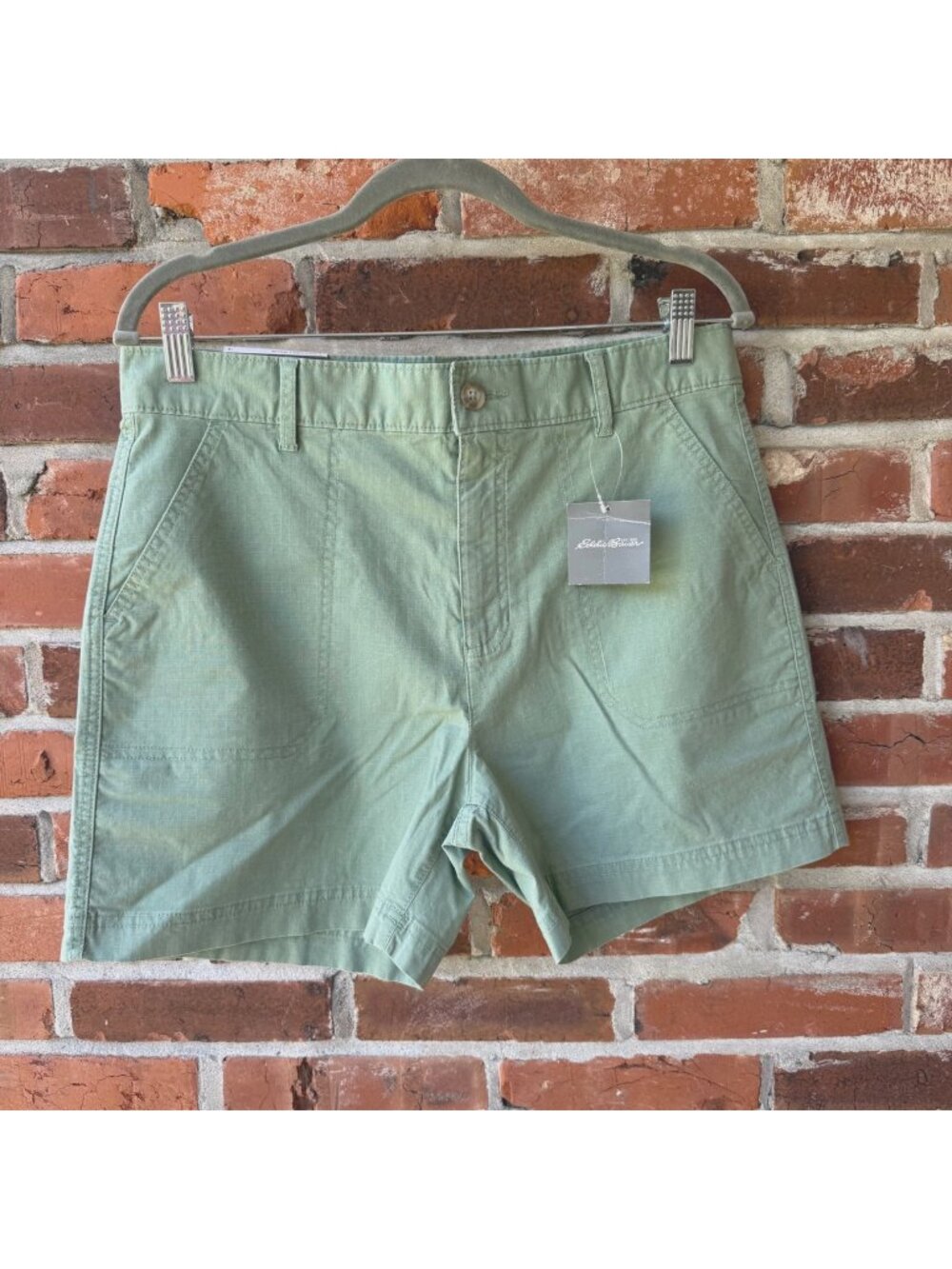 Eddie Bauer Women's Slightly Curvy Utility Shorts Sage Green Size 10